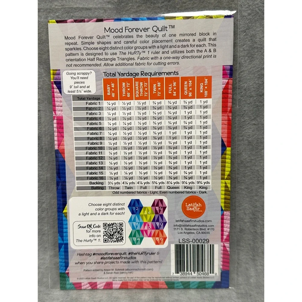 Mood Forever Quilt Latifah Saafir Studios Pattern LSS-00029 Multi Size Geometric